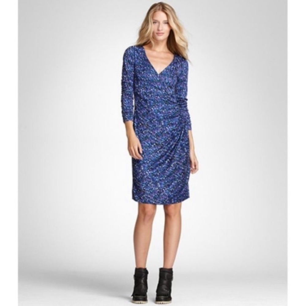 Tory Burch Thamara Silk 3/4 Sleeve Purple Jersey Faux Wrap
Dress Size S